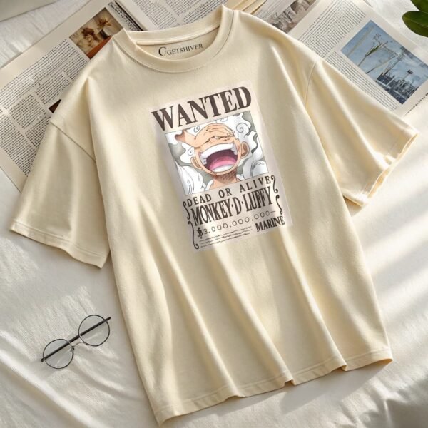 Luffy Wanted Poster Unisex Dropshoulder Tshirt