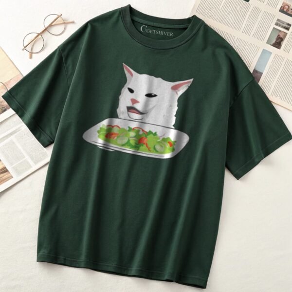 Salad Cat Unisex Dropshoulder Tshirt